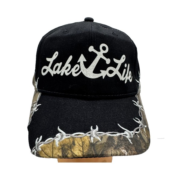 Realtree Accessories - New Realtree Baseball Cap Hat Lake Life Glittered Letters Camo Brim Black